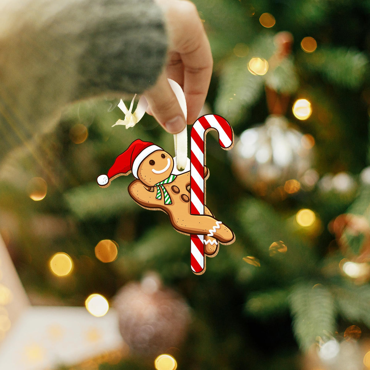 TUMSHANIP Funny Ornaments for Christmas Tree - Funny Ornaments - Gingerbread Christmas Ornament - Gingerbread Gifts for Lovers, Women, Men - Wood Ornament 2025