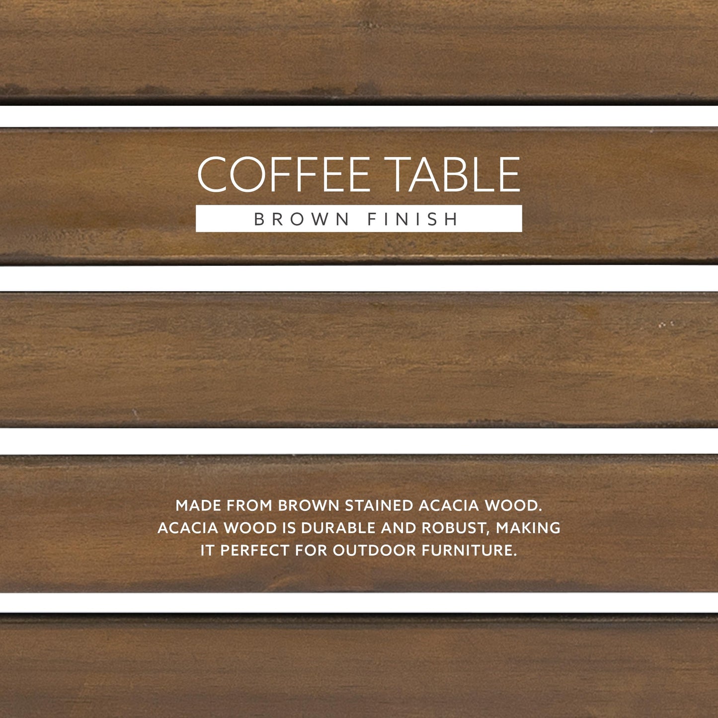 Linon Coffee Table, 18.11D x 35.24W x 18.11H in, Acorn