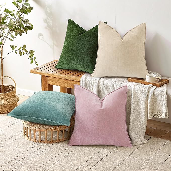 decorUhome Summer Couch Throw Pillow Covers 18x18 Set of 2, Decorative Soft