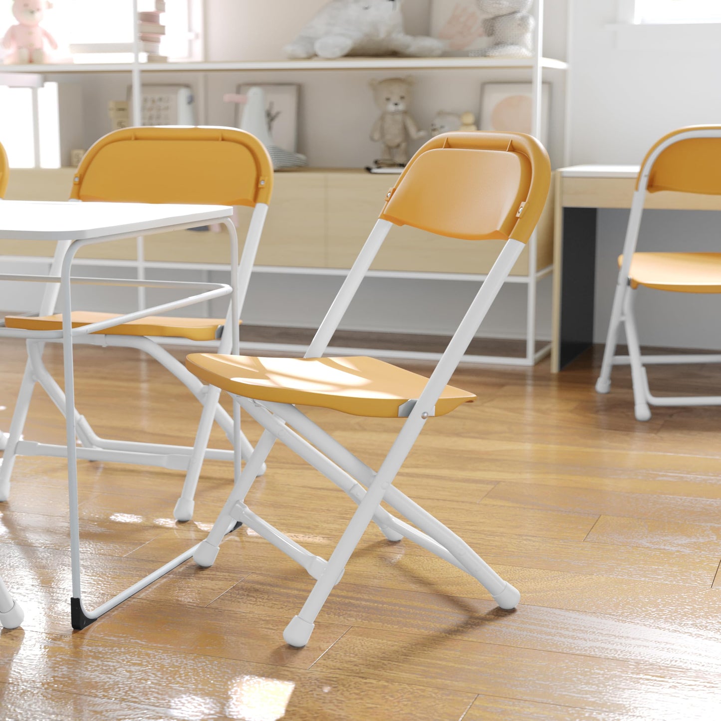 Flash Furniture Timmy 10 Pk. Kids Yellow Plastic Folding Chair