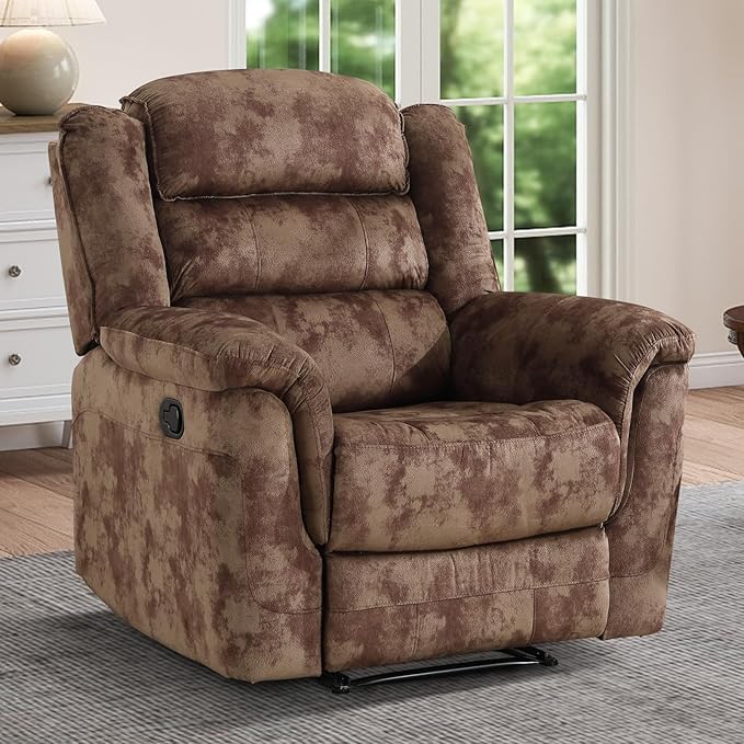 EBELLO Manual Recliner Chair, Soft Fabric Recliner Sofa