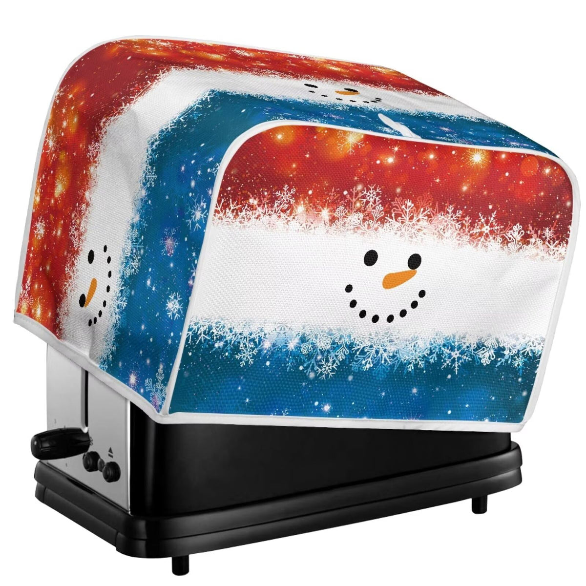 ASQVTIFE Christmas Snowman Toaster Dust Cover 4 Slice Christmas Decorations for Kitchen Cute Snowman Slice Toaster Cover Fits for Most Standard 4 Slice Toasters Gift for Mom Wife Friends