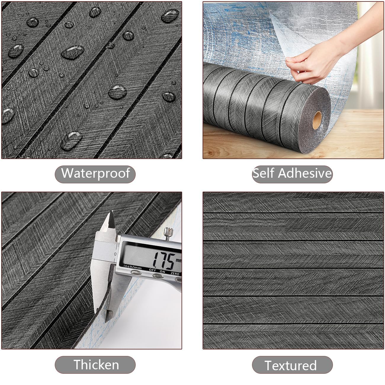 YENHOME 24"X200" Faux Wood Slat Wall Panel Peel and Stick Wood Panels for Bedroom Self Adhesive Black Wooded Slat Textured Soundproof Wall Panels for Interior Decor Ceilings Office Studio 3D Foam