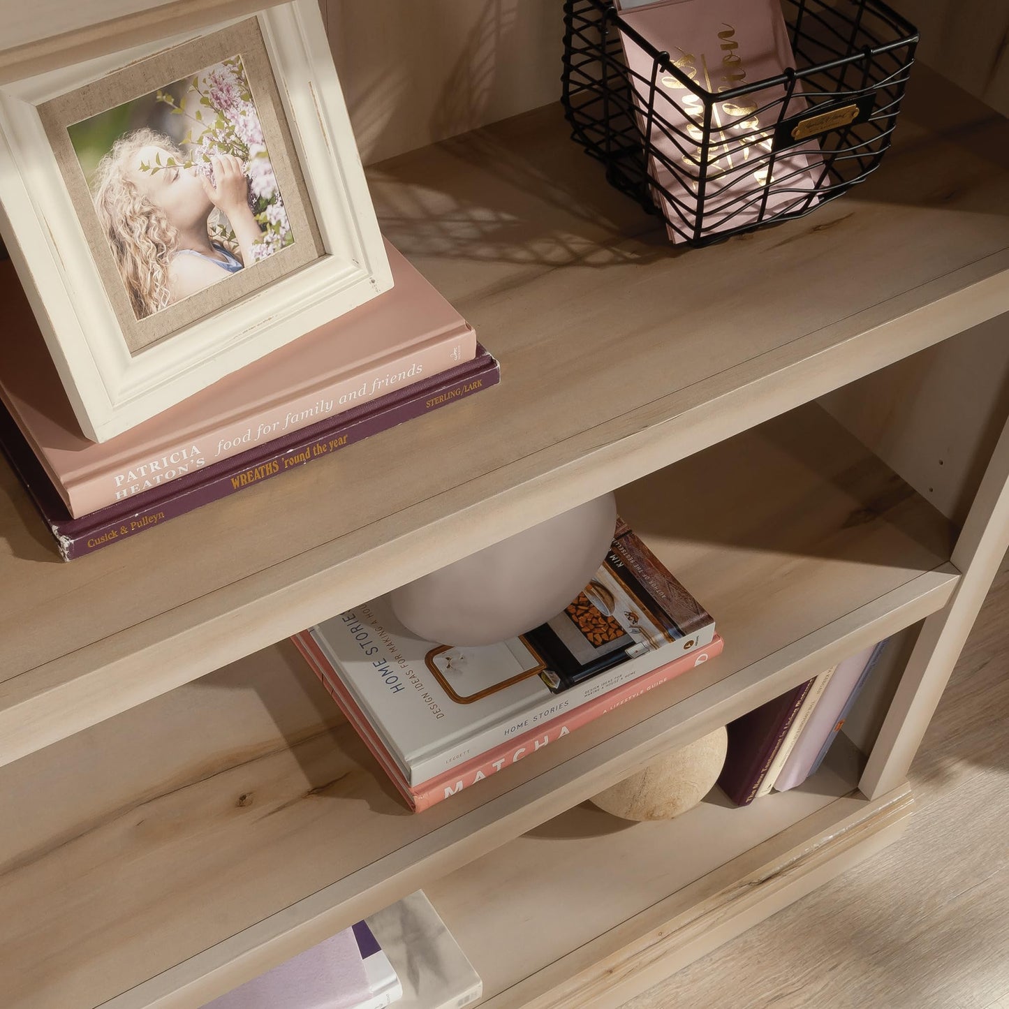 Sauder Miscellaneous Storage 3-Shelf Display Bookcase, Pacific Maple Finish