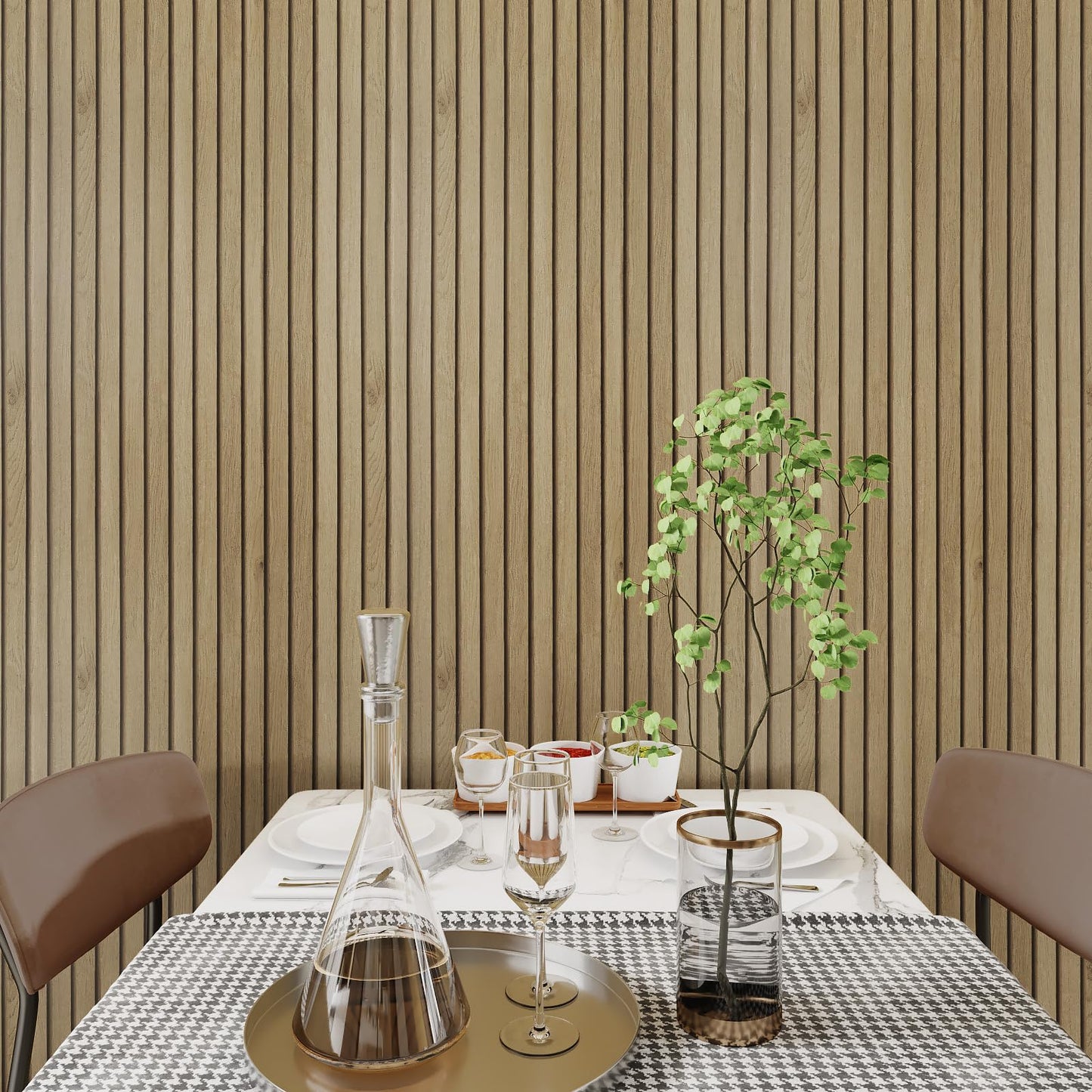 Livelynine Slats Wood Wallpaper Peel and Stick Removable Natural Wood Contact Paper Peel & Stick Accent Wall Vinyl Beadboard Paneling Faux Wood Slat Wall Panel Wallpaper for Bedroom Bathroom 15.8x78.8