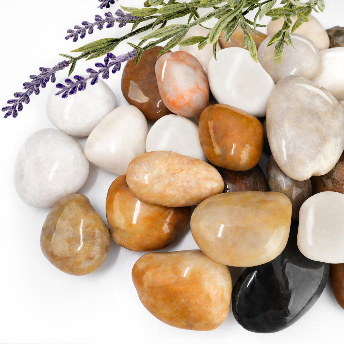 BIOMAND 9lb Mix River Rocks for Plants, 1-3 Inch Pebbles for Indoor Plants, Polished Garden Rocks Outdoor Landscaping, Decorative Stones for Vases, Succulents, Aquarium, Walkways