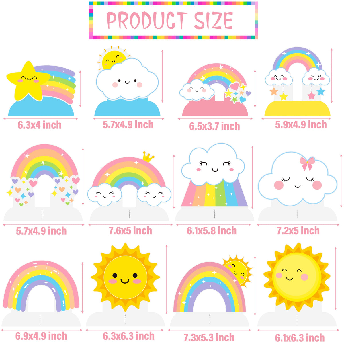Rainbow Party Honeycomb Centerpieces Rainbow Birthday Party Decorations Cloud Sun Star Rainbow Theme Party Centerpiece Decoration for Rainbow Birthday Party Baby Shower Supplies