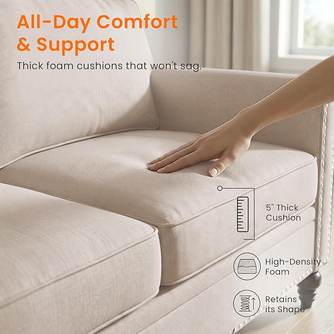 Living Room Sofa Sets 2 Piece, Modern 3 Seater Sofa and Loveseat Couch Sets