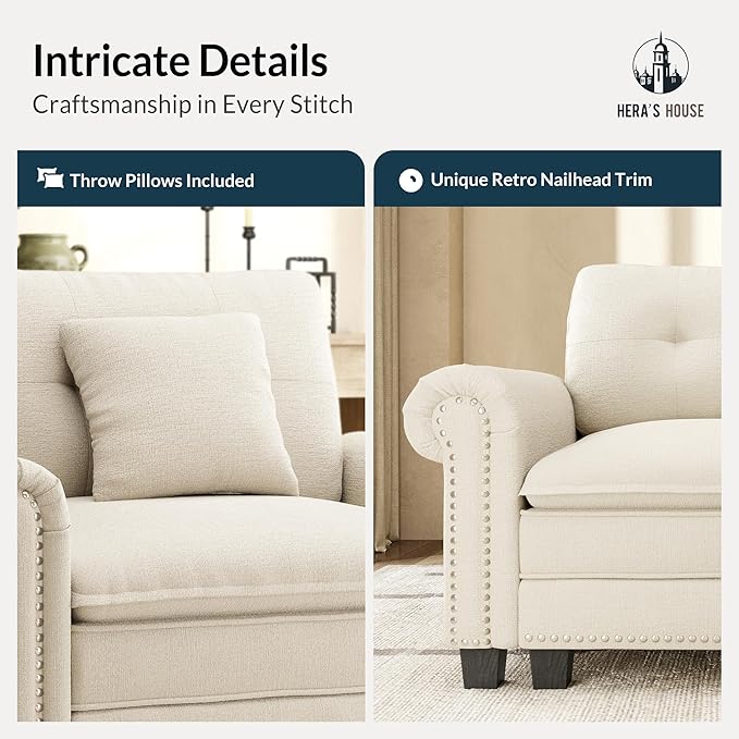 HERA'S HOUSE 2 Pieces Modular Sectional Sofa Sets, Oversized Couch Set