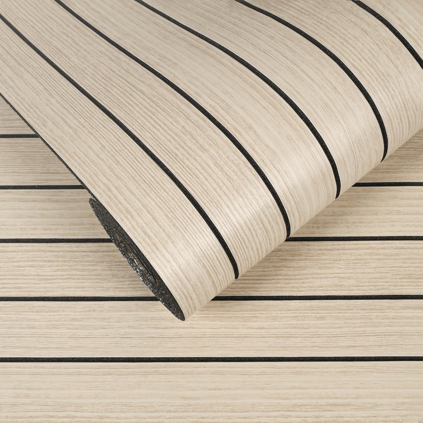 VEELIKE Coastal Oak Wood Slat Wall Panels Peel and Stick Wood Panels for Walls TV Backdrop 17''x118'' Self Adhesive Foam Vinyl Roll Soundproof 3D Wall Slat Panel for Bedroom Kitchen Island Camper RV