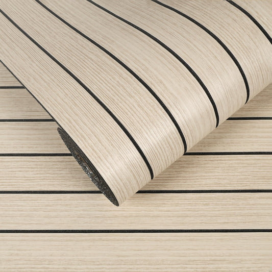 VEELIKE Coastal Oak Wood Slat Wall Panels Peel and Stick Wood Panels for Walls TV Backdrop 17''x118'' Self Adhesive Foam Vinyl Roll Soundproof 3D Wall Slat Panel for Bedroom Kitchen Island Camper RV