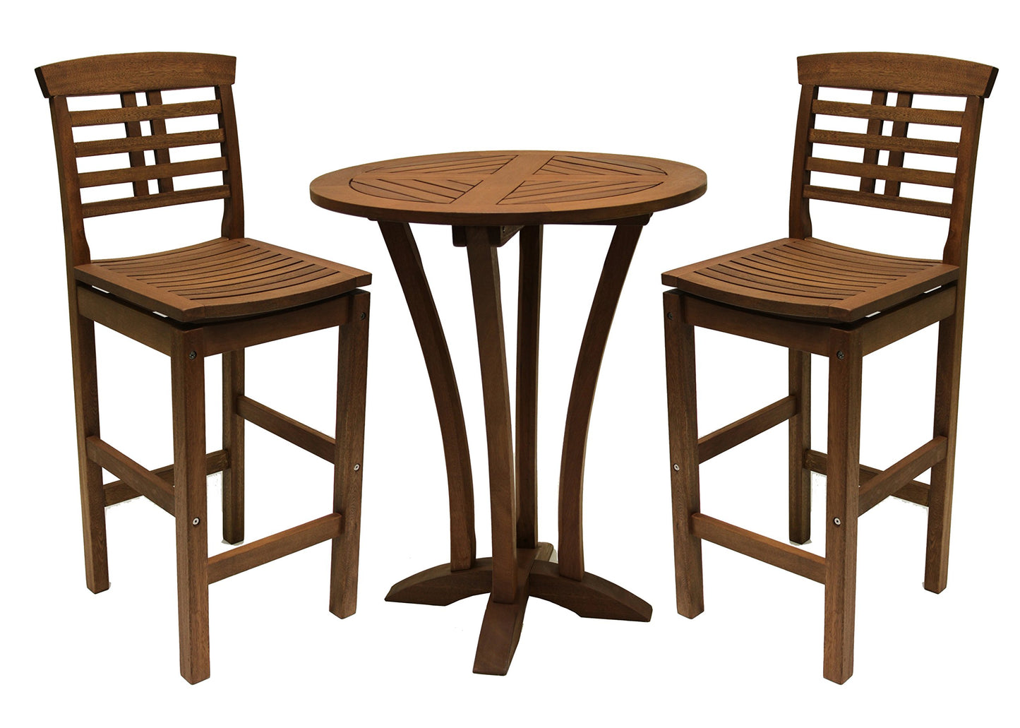 Outdoor Interiors Eucalyptus 30-Inch Diameter Round Bar Table