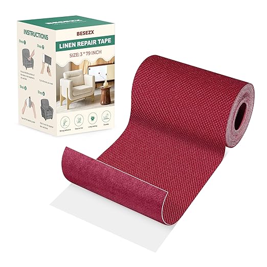 BESEZX Linen Fabric Repair Tape, 3x79 Inch Self Adhesive Repair Patches
