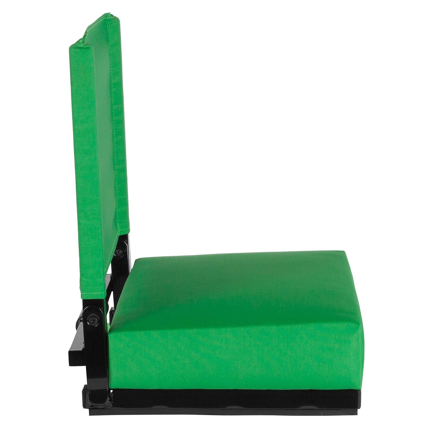 Flash Furniture Grandstand Portable Stadium Seat for Bleachers or Benches, Folding Padded Stadium Chair with Carrying Handle, 500 lb. Weight Capacity, Bright Green