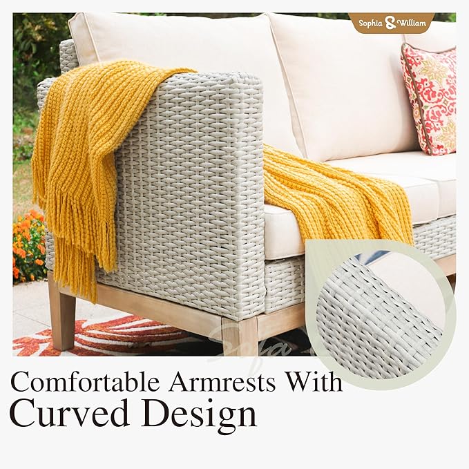 Sophia & William Patio Furniture Set, 5-Piece Wicker Patio Conversation Set
