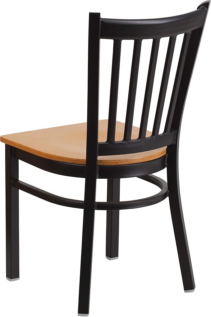 Flash Furniture HERCULES Series Black Vertical Back Metal Restaurant Chair