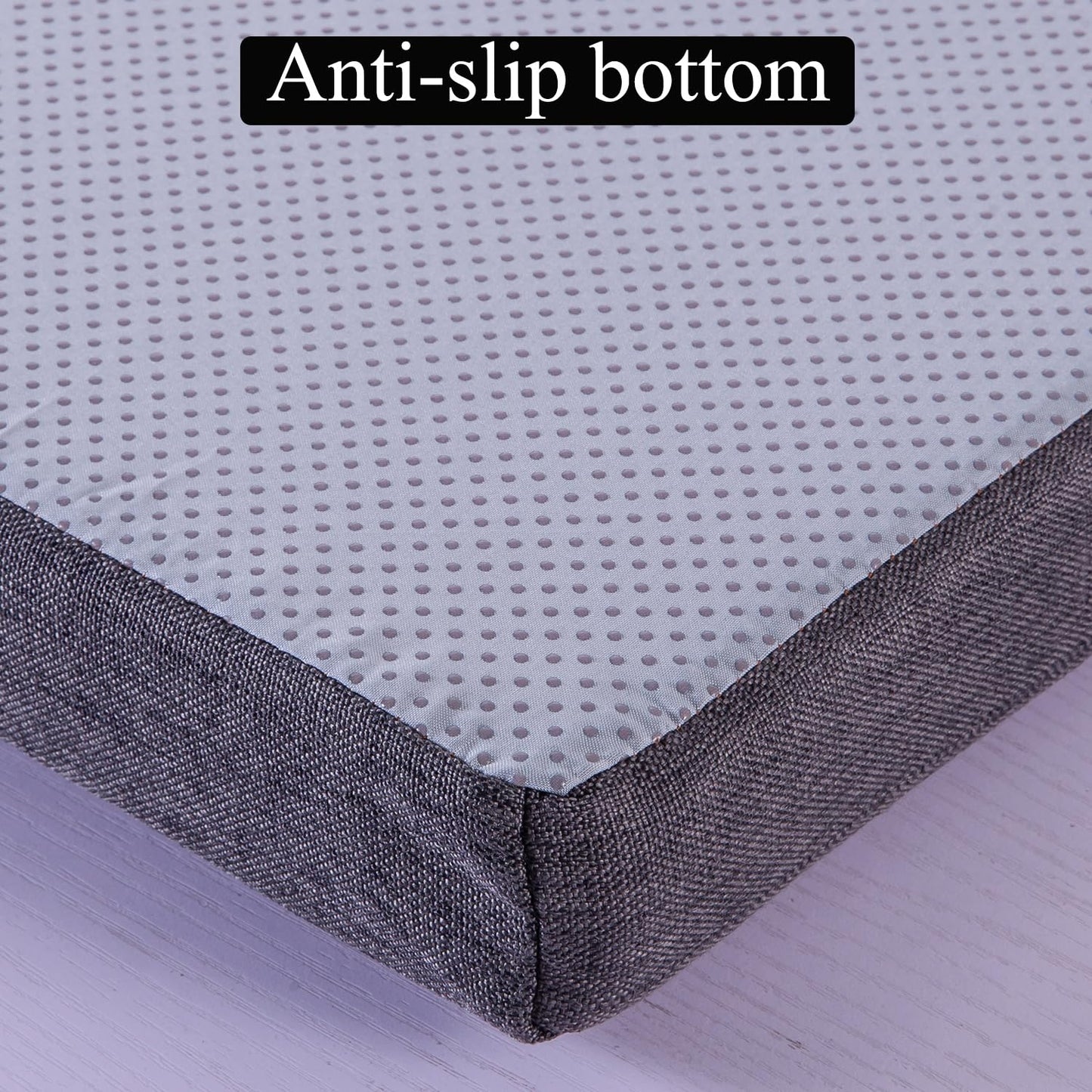 Barpoullar 60x16 in Rectangle Bench Cushion for Indoor Furniture Non-Slip Long Dining Seat Pad, Washable Textured Fabric Window Cushions for Entryway Bench, Farmhouse Mudroom Piano Stool, Gray