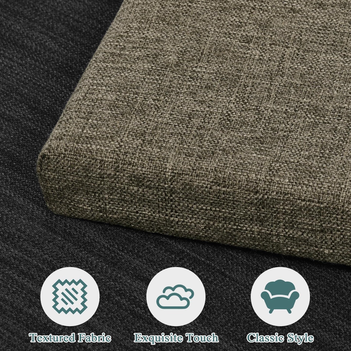 baibu Set of 2 Memory Foam Rectangle Bench Stool Cushion, Dual-Layer Design Non-Slip Saddle Stool Pads Bar Stool Cushion with Machine Washable Cover - Only 2 Pads (Brown, 18x9.5x1.5in)