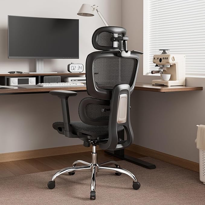 Ergonomic Office Chair with 3D Headrest, Computer Chair with Adjustable