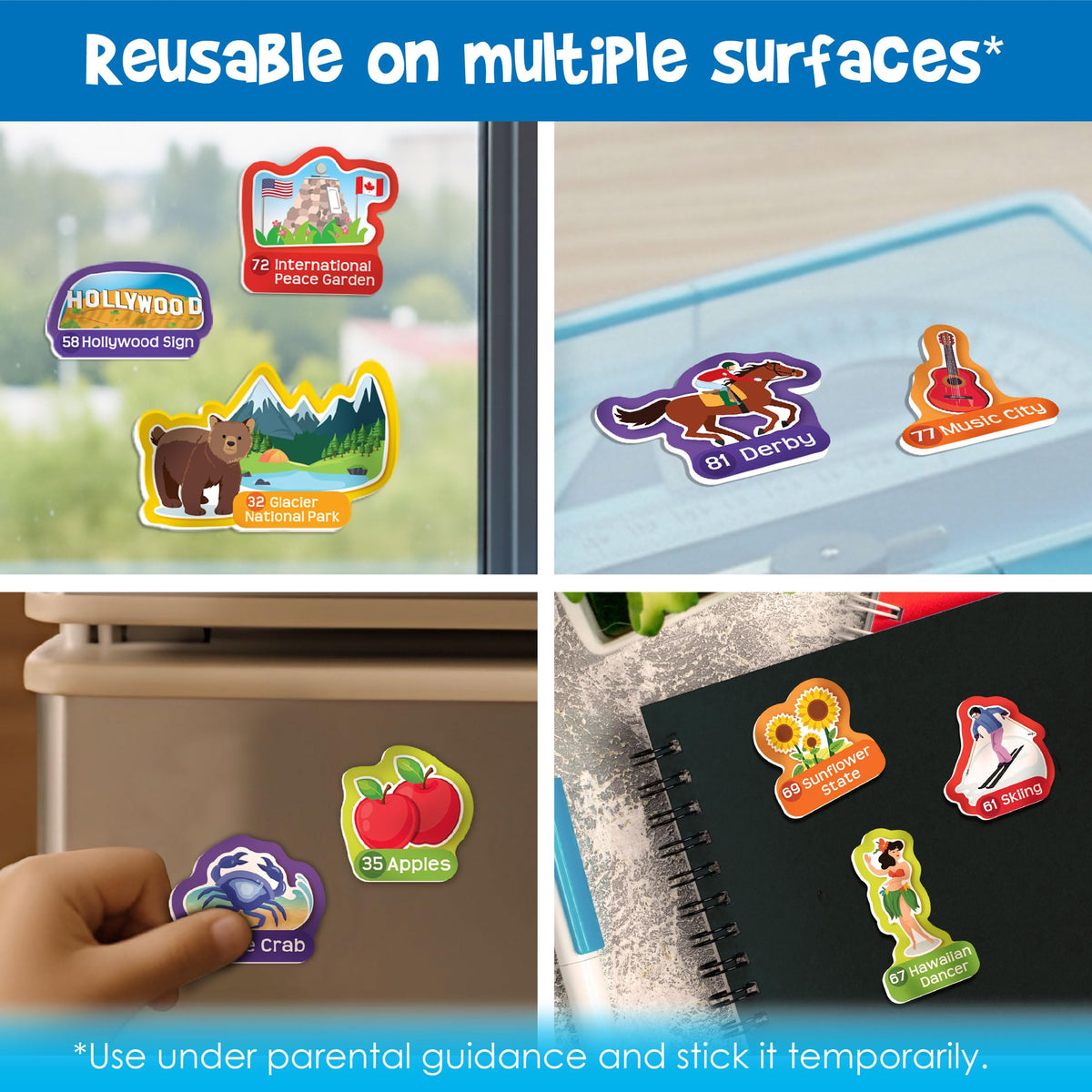 Imagimake Mapology USA Map with Reusable Stickers | 100+ Jelly Stickers | Classroom Geography Games & Learning Kids Toys Age 5-8 | Gifts for Boys & Girls Age 5,6,7,8,9,10,11,12 Years Old