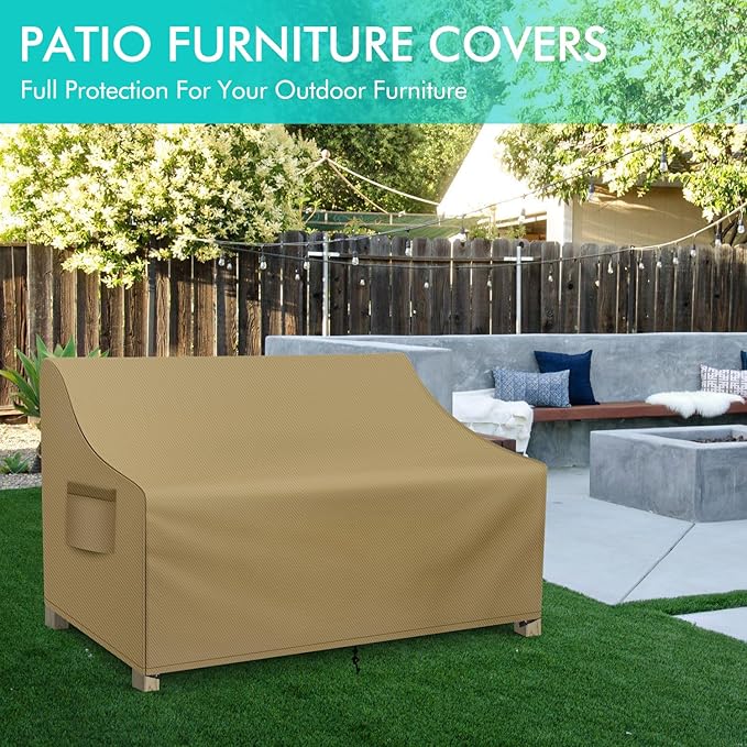WLEAFJ Patio Sofa Cover Waterproof, 3-Seater Outdoor Sofa Cover, Heavy Duty