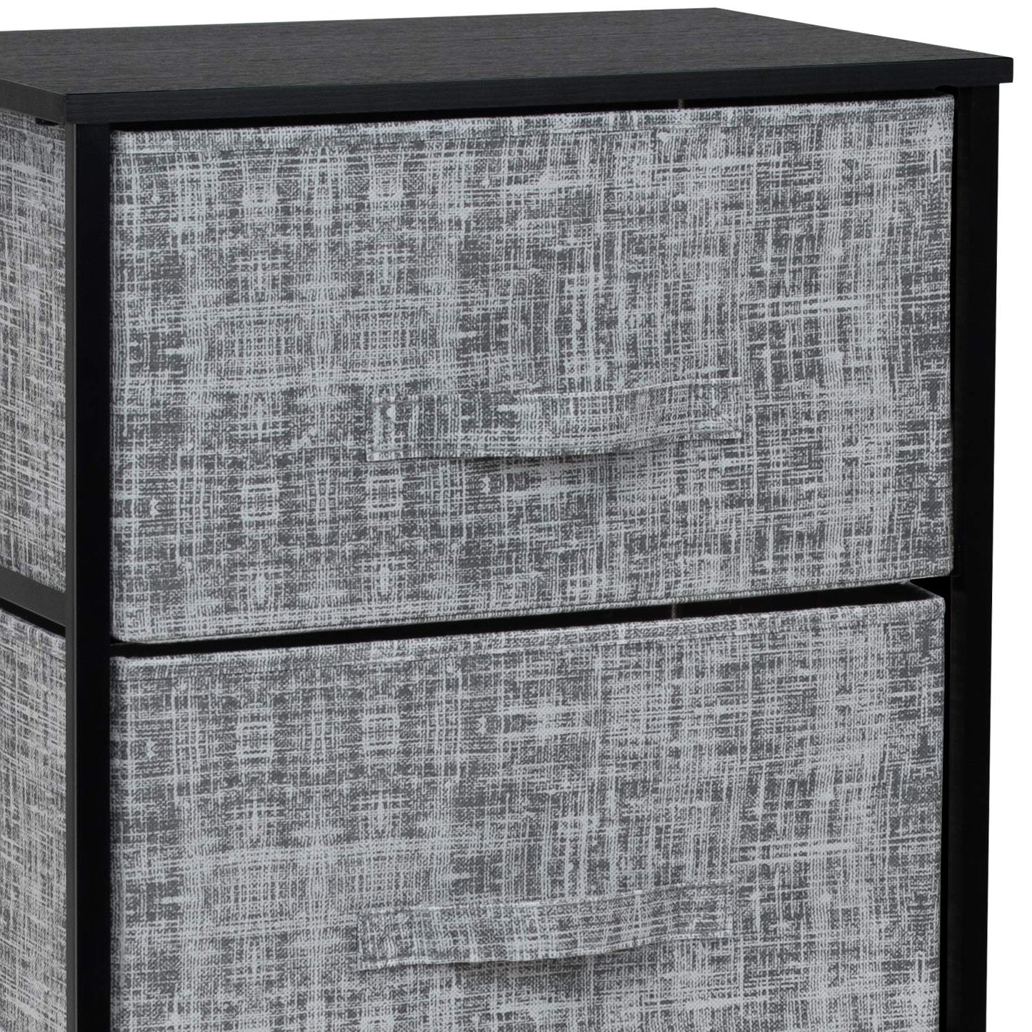 Sorbus Nightstand with 3 Drawers - Bedside Furniture & Night Stand End Table Dresser with Steel Frame, Wood Top, Easy Pull Fabric Bins for Home, Bedroom Accessories, Office & Dorm