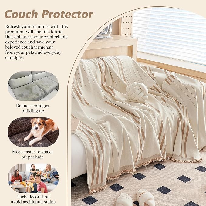 DREAMINGO Chenille Armchair Cover Jacquard Sofa Covers Washable Furniture