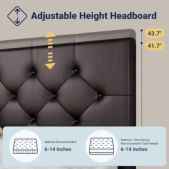 Allewie Upholstered Full Size Platform Bed Frame