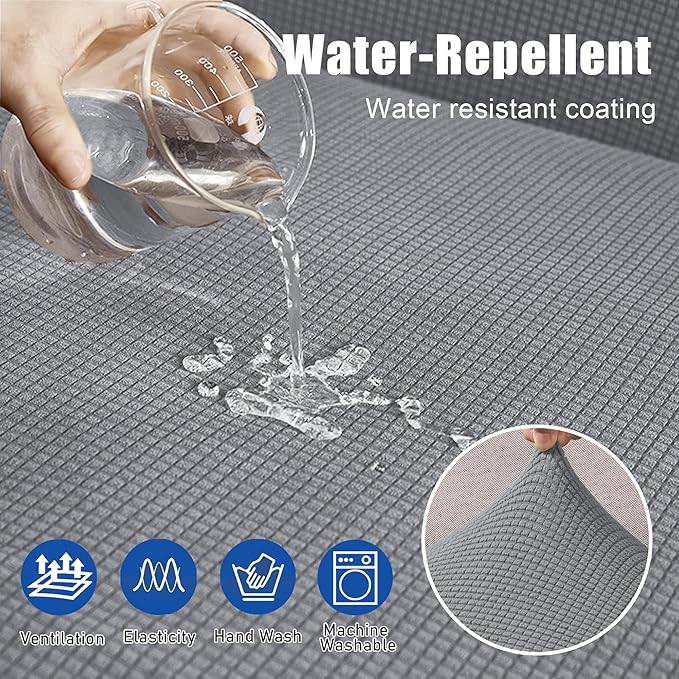 Water Repellent L Shaped Couch Covers 3 Pieces Sofa Seat Cushion Slipcovers