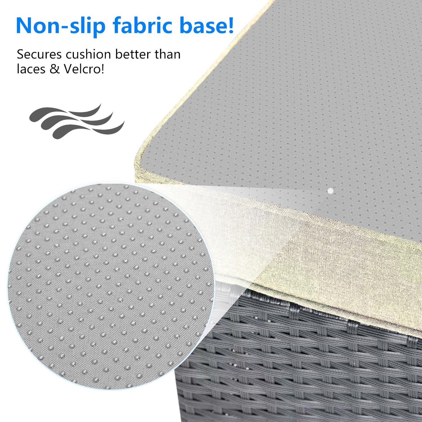 MFPMTUXO Outdoor Curved Sofa Cushion Cover with Zipper & Anti-Slip Particles, Half Moon Patio Furniture Cushions Covers Waterproof, Olefin Fabric-ONLY Cover (Beige, 77/40 * 28 * 5.3inch)
