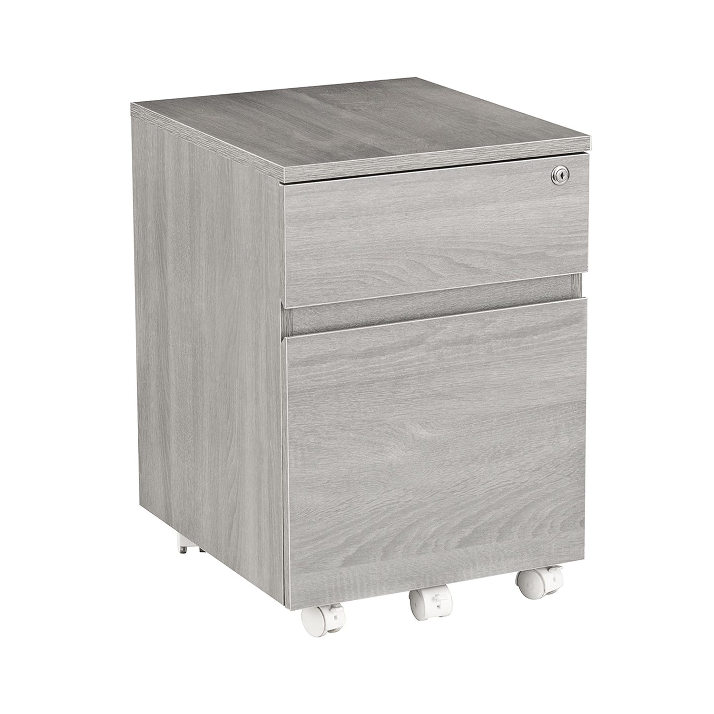 Techni Mobili Rolling Lock and Storage 2 Drawer Vertical Filing Cabinet, 15.75" L x 17.75" W x 23" H,Grey