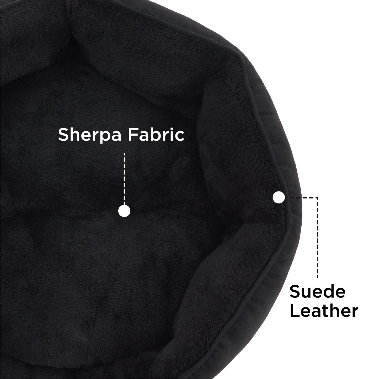 Bedsure Dog Beds for Small Dogs - Round Cat Beds for Indoor Cats, Washable Pet Bed for Puppy and Kitten with Slip-Resistant Bottom, 20 Inches, Black
