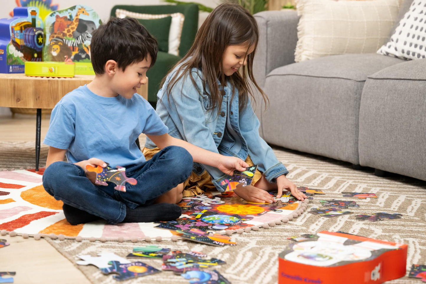 Crocodile Creek 36-Piece Jigsaw Floor Puzzle - Fun Floor Puzzles for Kids Ages 3-5 - Heavy-Duty Shaped Box for Storage - Gingerbread House - 20" W x 16" H Finished