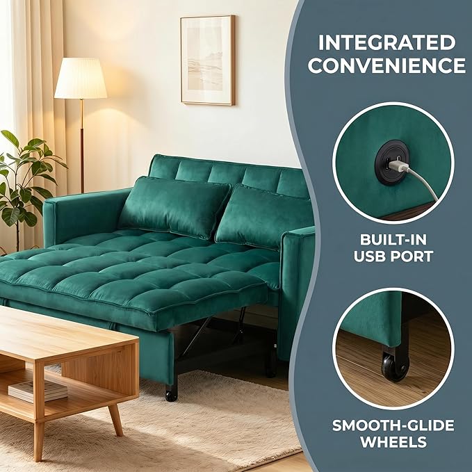4 in 1 Convertible Sofa Bed, Pull Out Couch