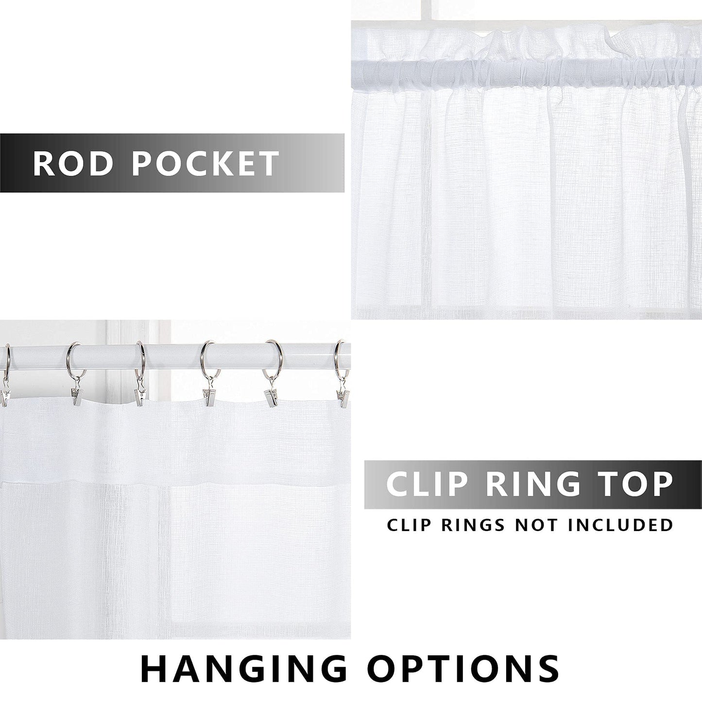 KOUFALL White Sheer Curtains 84 Inches Long 2 Panels,Gauze Cheese Cloth Linen Look Rod Pocket Flowy See Through Curtains for Living Room Bedroom