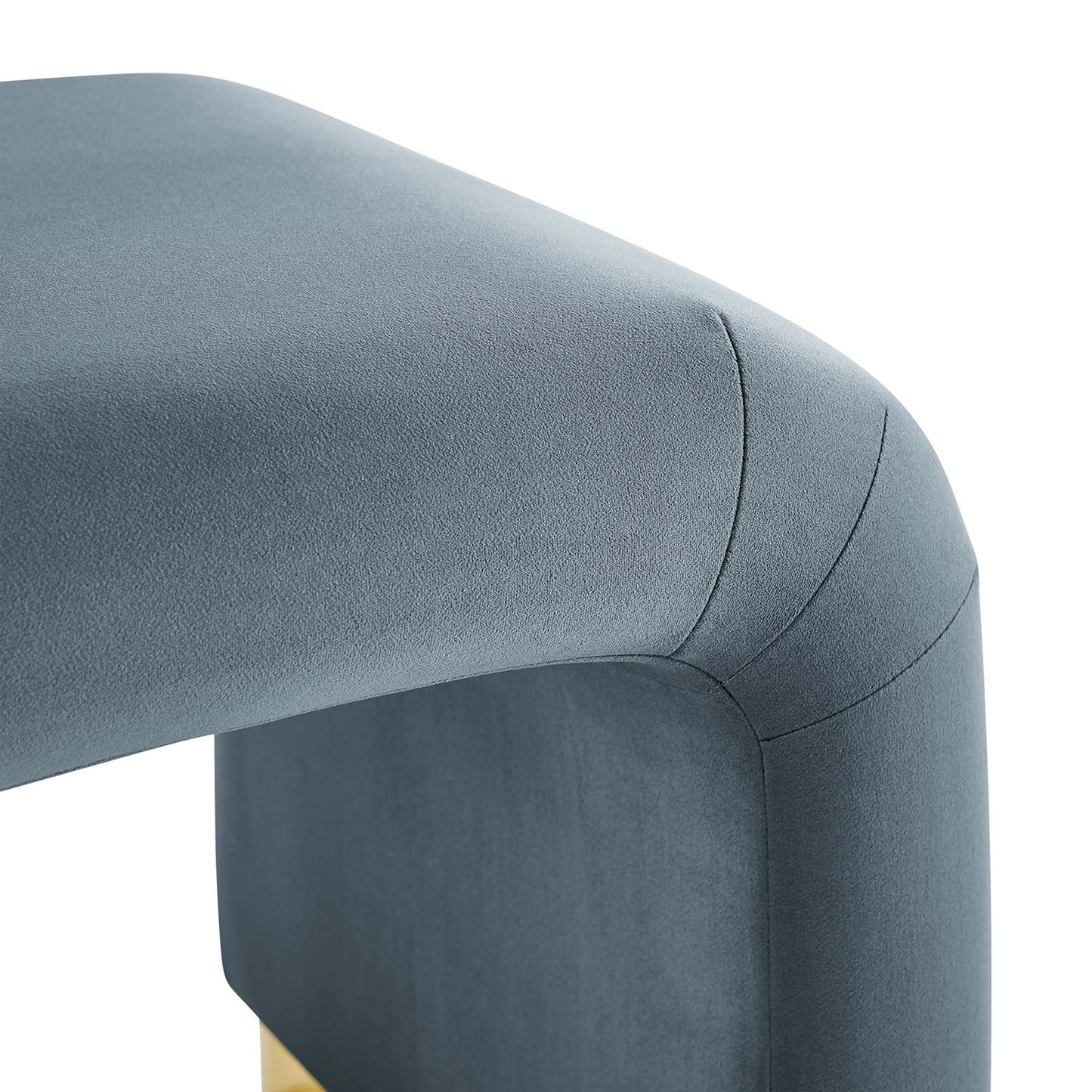 Modway EEI-6733-BRA-CAB Koda Performance Velvet Waterfall Stool, Brass Cadet Blue