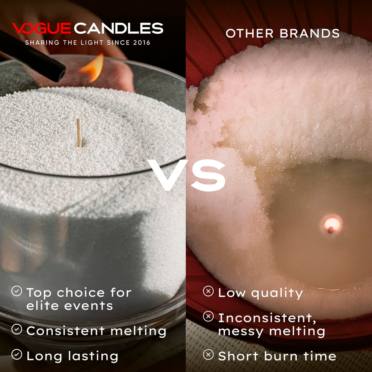 Vogue Candles Red Pearled Candle Sand Wax (1 LB) – Sand Candle Kit w/15 Cotton Wicks for DIY Home Lighting – Plant-Based & Reusable Wax Granules Refill for Custom Vessels, Décor and Father’s Day Gifts