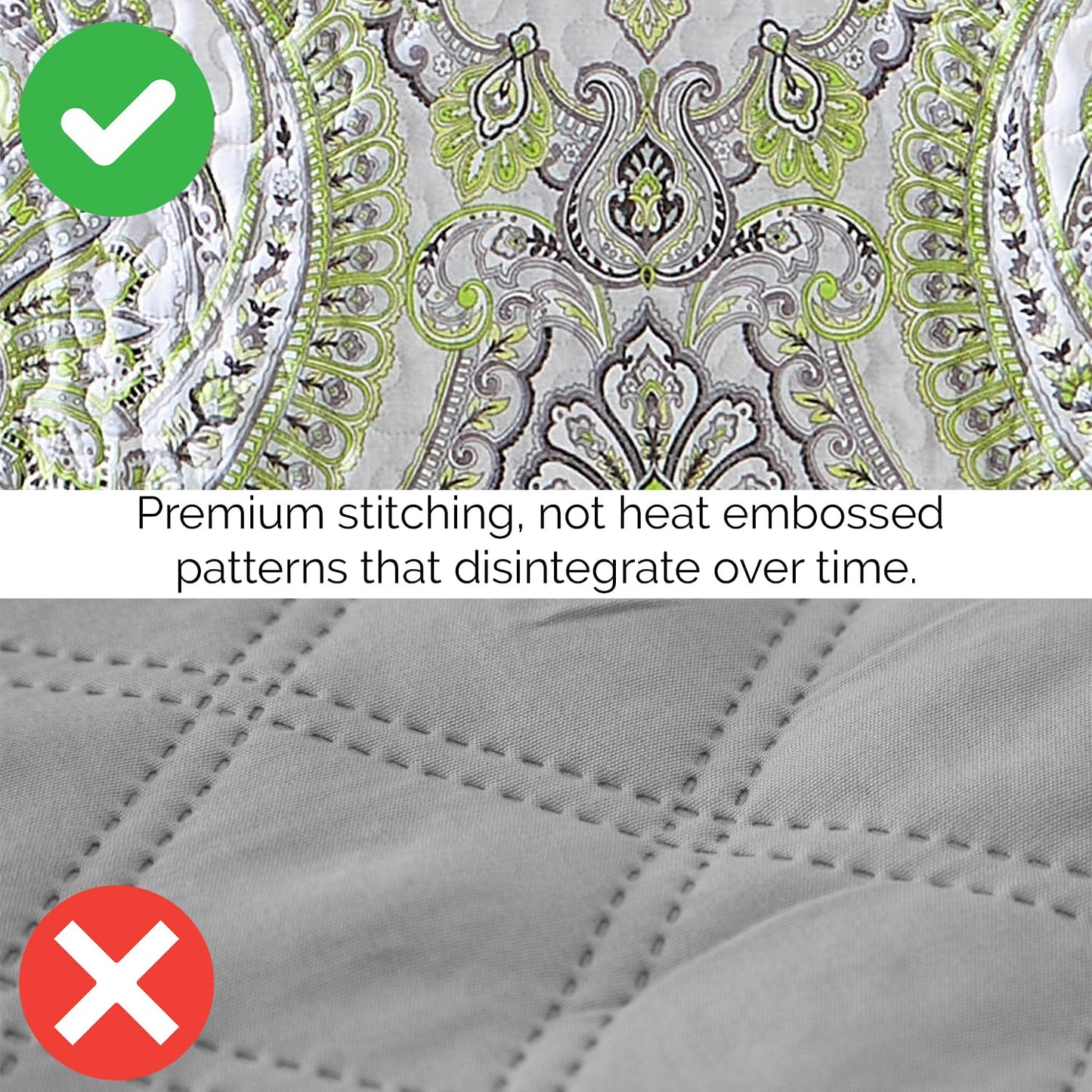 Southshore Fine Living, Inc. Twin Daybed Comforter Set, 6-Piece Boho Bedding Set with Daybed Cover, 3 Pillow Shams, Bed Skirt, Throw Pillow - Twin Day Bed Quilt Set, Pure Melody Green