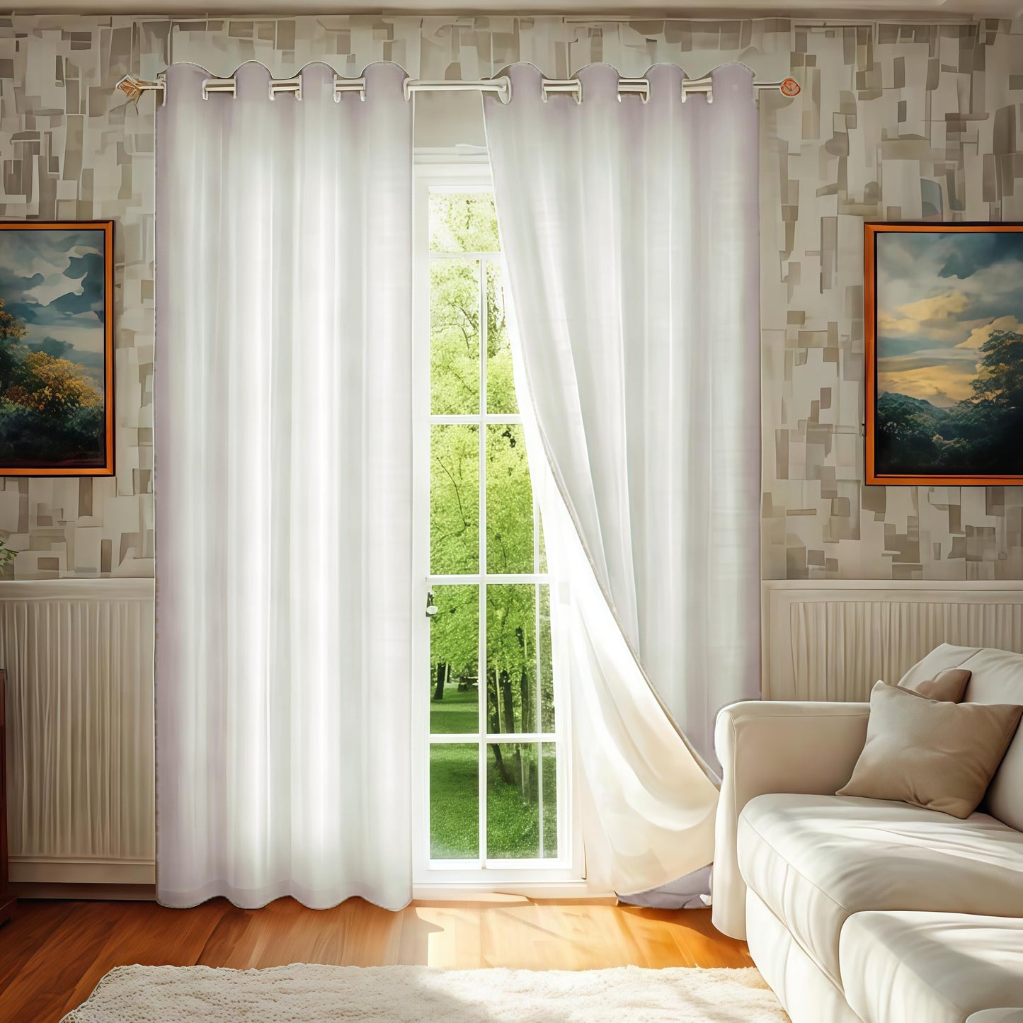 SMILETIME 100% Blackout White 52 x 108 in Long Velvet Curtains with Grommet, Thermal Insulated Super Soft Privacy Noise Reducing Velvet Curtains for Living Room Bedroom, 2 Panels