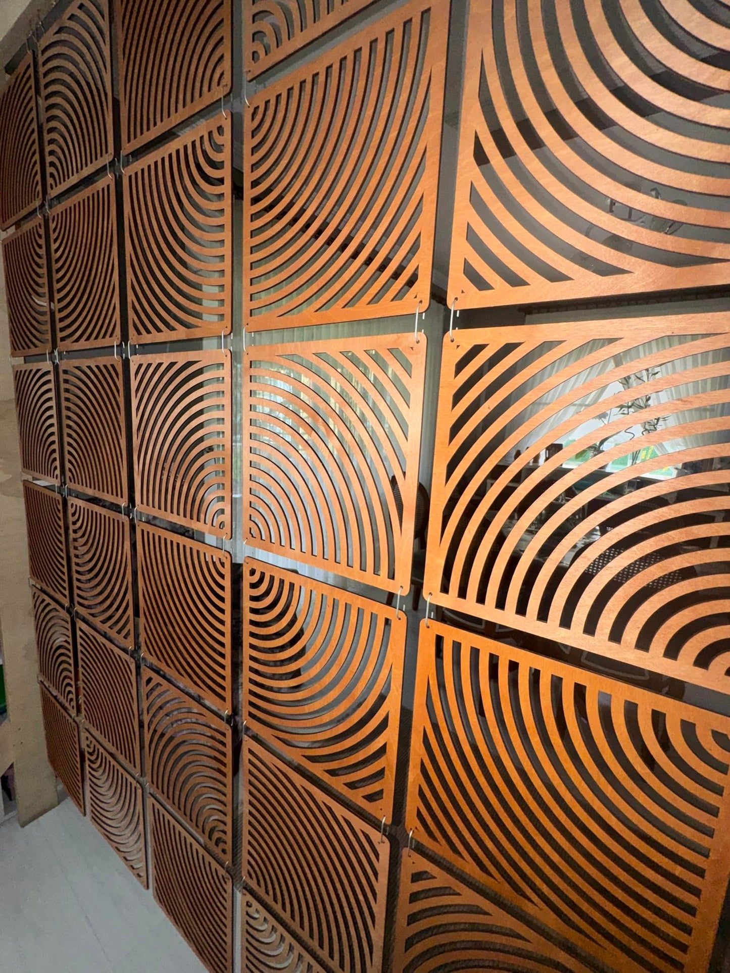 Woodtuct Teak Hanging Room Divider Panels, Set of 12