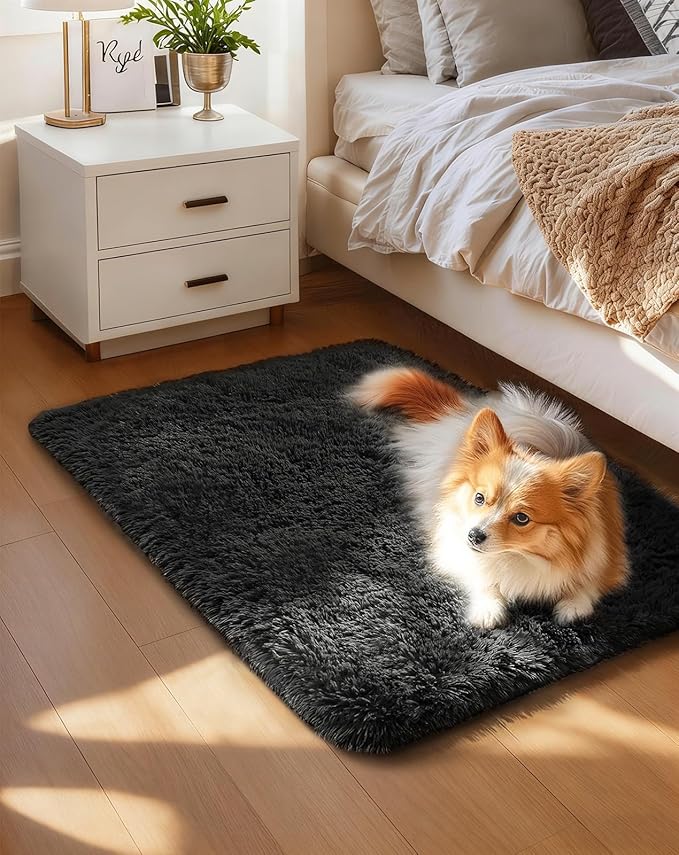 Ophanie Small Rug Washable Non Slip Throw Bedside Area Rugs, Fluffy Soft Mini