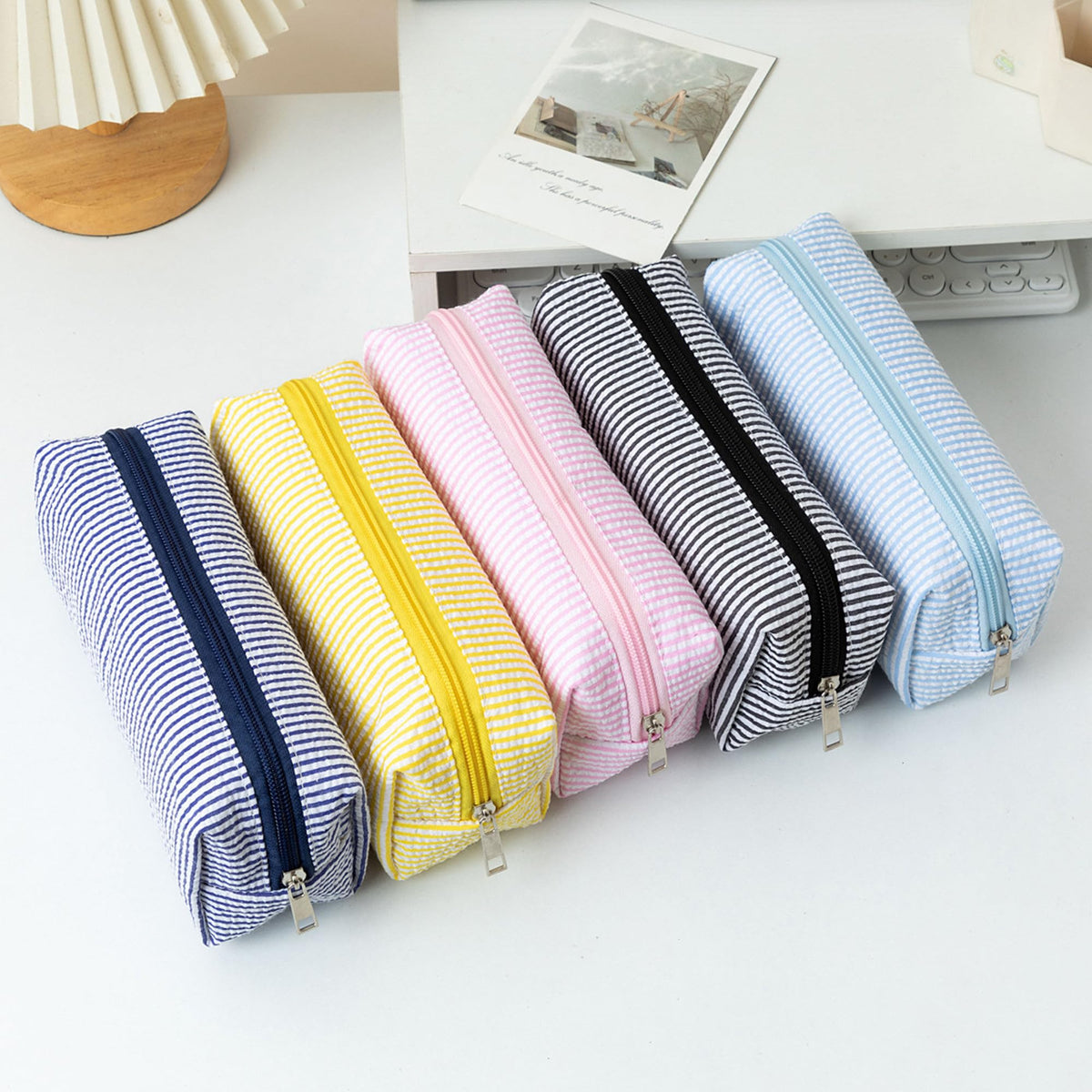 OZAOZ Cute Pencil Case Capacity Pencil Pouch Aesthetic Pen Bag Office Stationery Organizer Simple Sturdy Multifunctional Cosmetic Pouch (yellow)