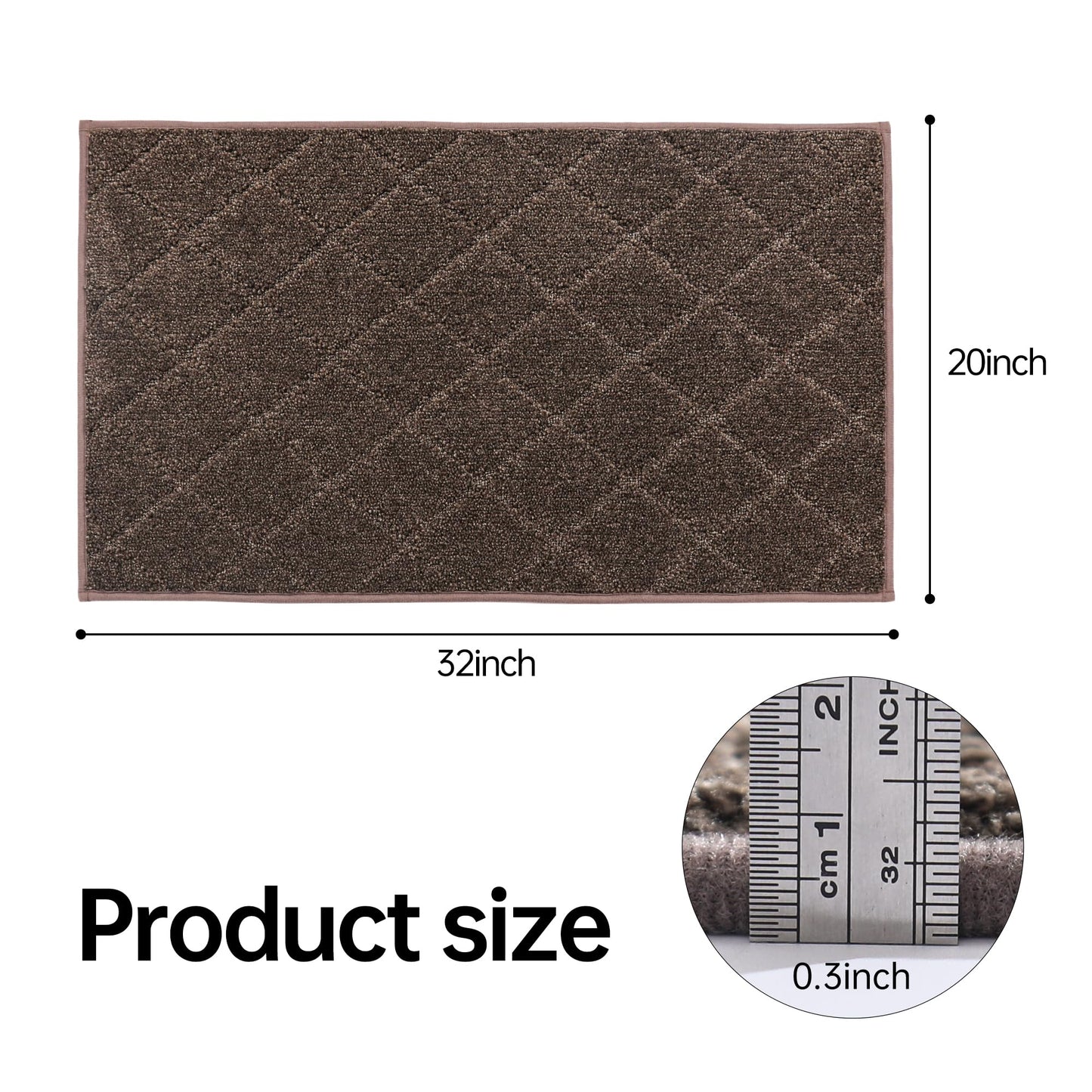 COSY HOMEER Edging Stair Treads Non-Slip Corner Indoor Stair Runners for Wooden Steps,Landing Slip Resistant Stair Rugs for Kids and Dogs, 100% Polyester TPE Backing,Brown,20"X32"