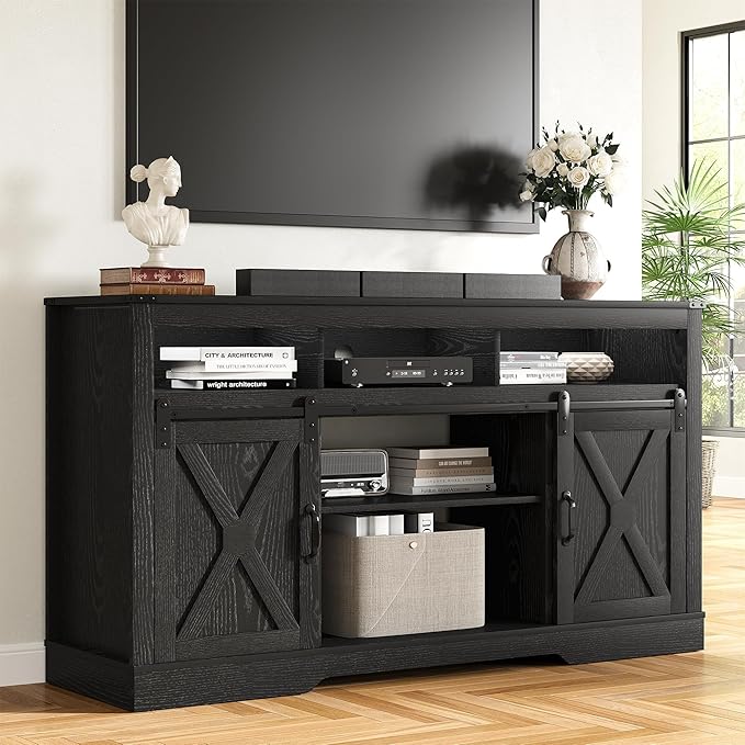 RoyalCraft Farmhouse TV Stand for 65+ Inch TV, Tall Entertainment Center