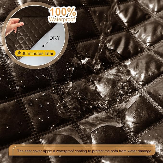 HDCAXKJ 100% Waterproof Reclining Sectional Couch Covers L Shape Recliner Sofa