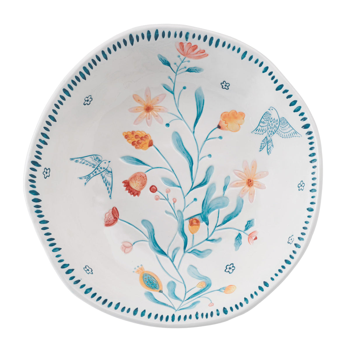 Fitz and Floyd Gracie Serving Bowl, White, 10 Inch