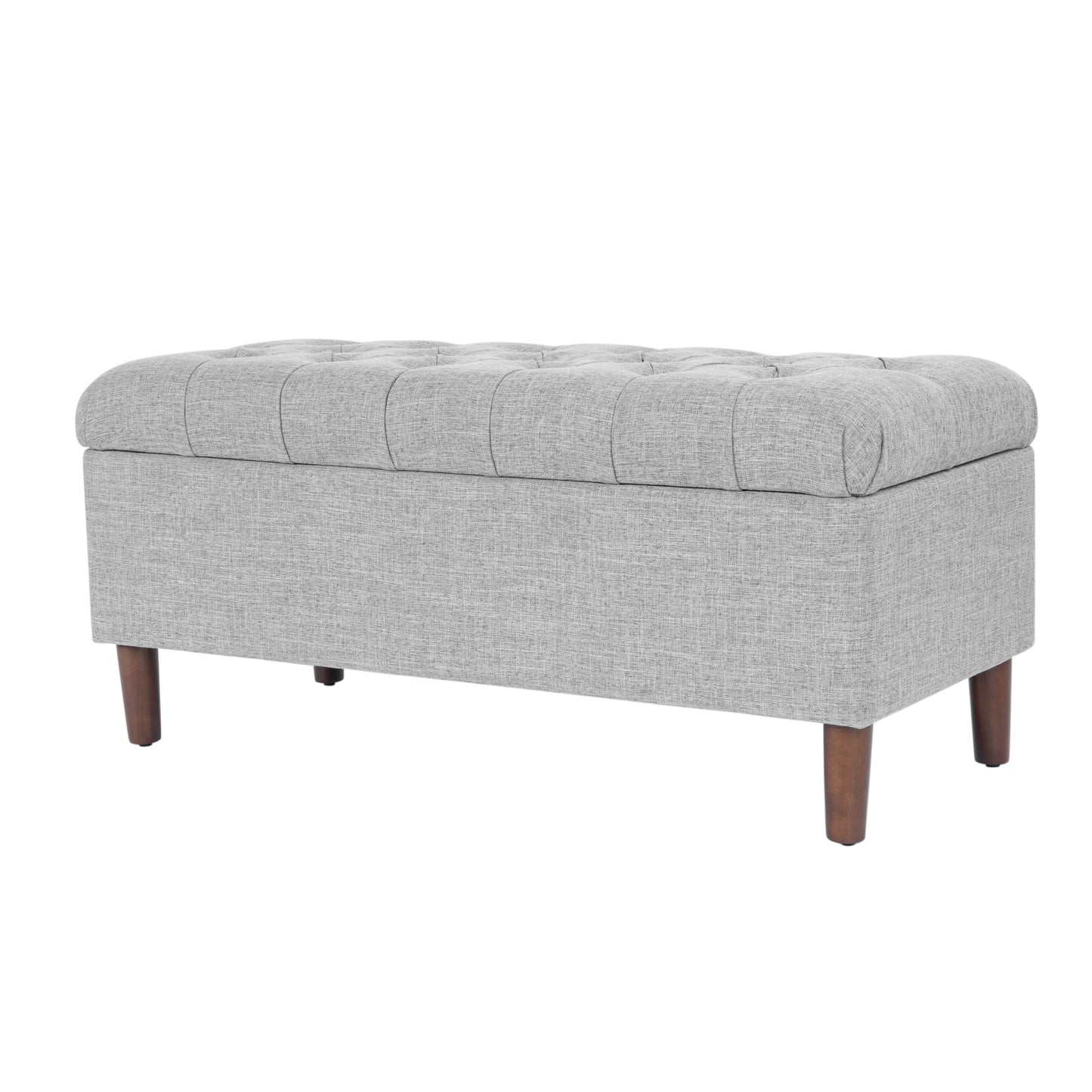 HomePop 40" Ainsley Button Tufted Storage Bench - Gray Woven