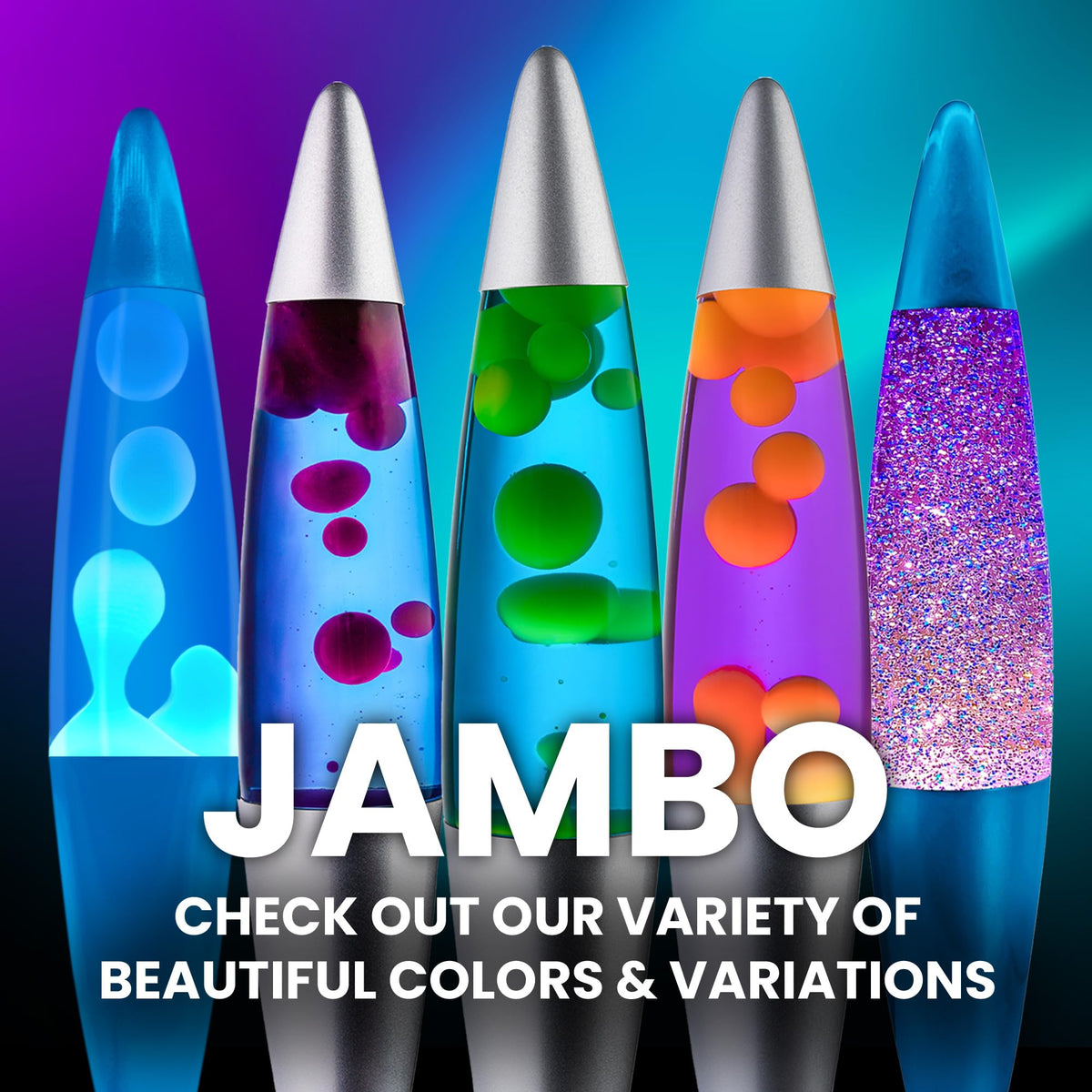 JAMBO 16" Beautiful Lamp- Blue with Yellow/Green Wax, Relaxing Liquid Light, Night Light Nightlight, Home Decor Living Room Office Bedroom Lamp for Adults Teens Kids, Magma Motion