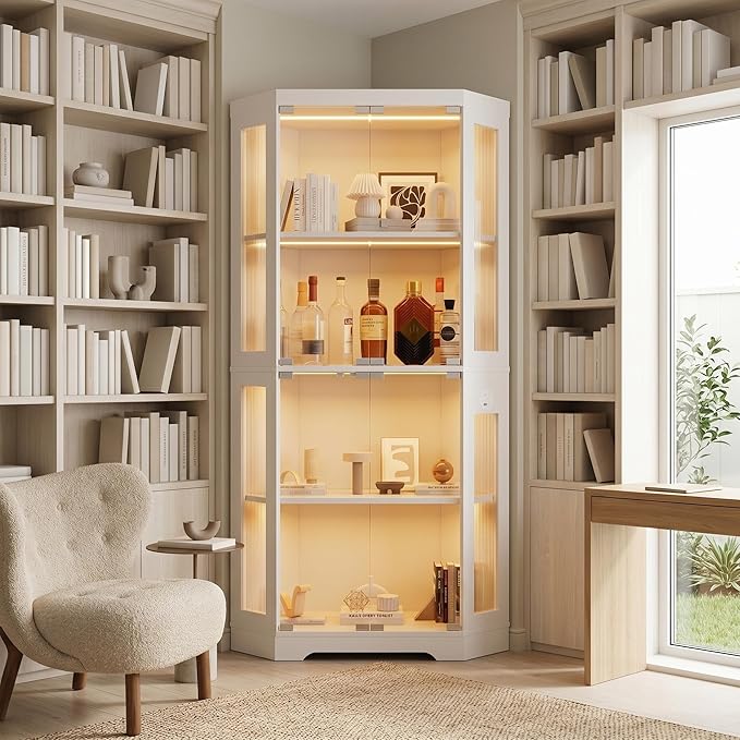 GarveeHome Corner Display Cabinet