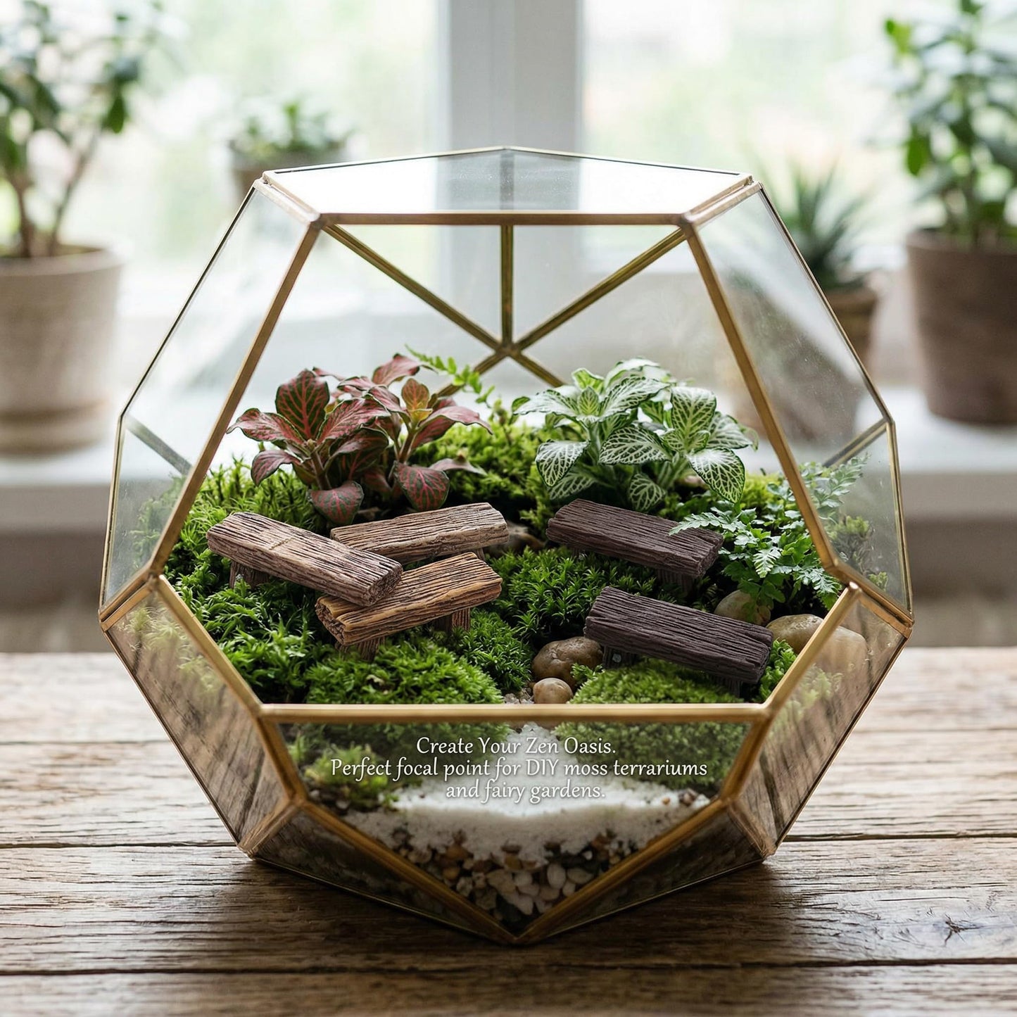 Veemoon 4pcs Miniature Fairy Garden Bench Mini Resin Furniture Decoration Tiny Furniture Ornaments Park Bench Statue Village Micro Landscape DIY Craft Figurines Bonsai Terrariums Dollhouse Zen Garden